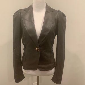 Leifsdottir Brown Leather Blazer sz 2